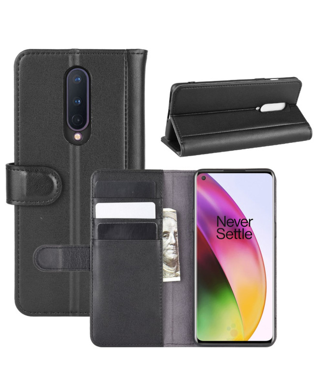 Housse OnePlus 8 Cuir - Noir